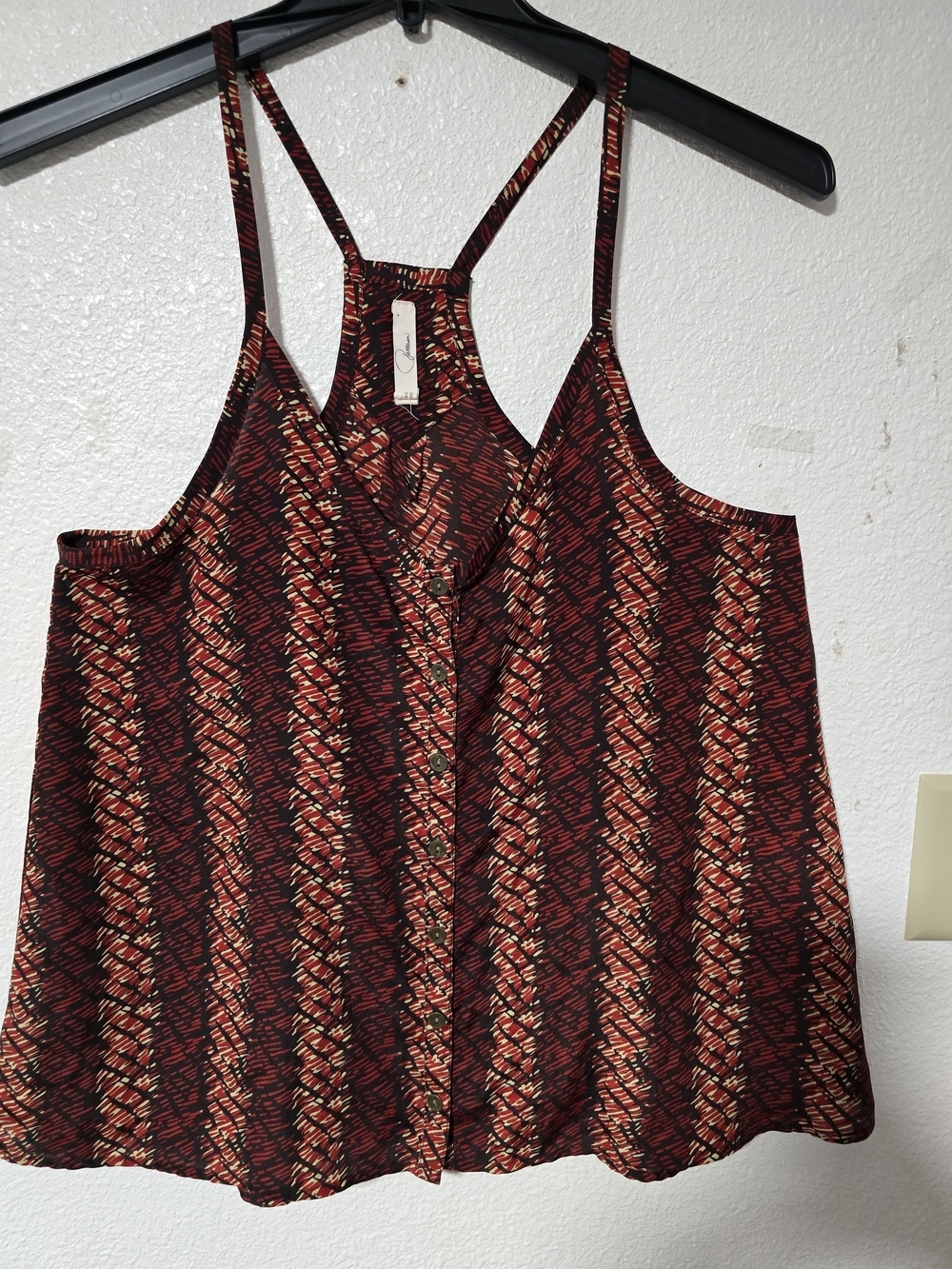 Patterson J. Kincaid Burgundy Patterned Strappy Camisole - Picture 2 of 10